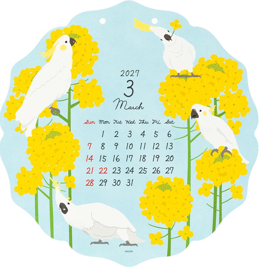2027 Midori Calendar Wall Hanging Die Cut Bird - Image 6