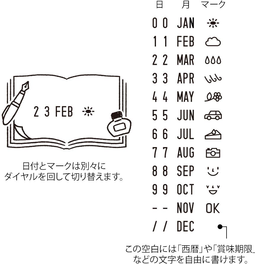 Midori Paintable Rotating Date Stamp - Stationery - Image 2