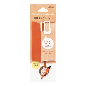 Midori Embroidery Bookmark Clip Hedgehog