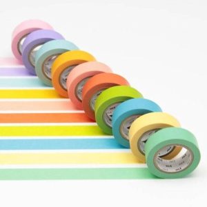 10 color tapes: 10 solid LIGHT colors - boxed; assortment 2