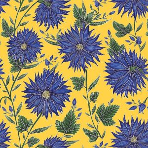Royal Blue Dahlia Flat Wrap