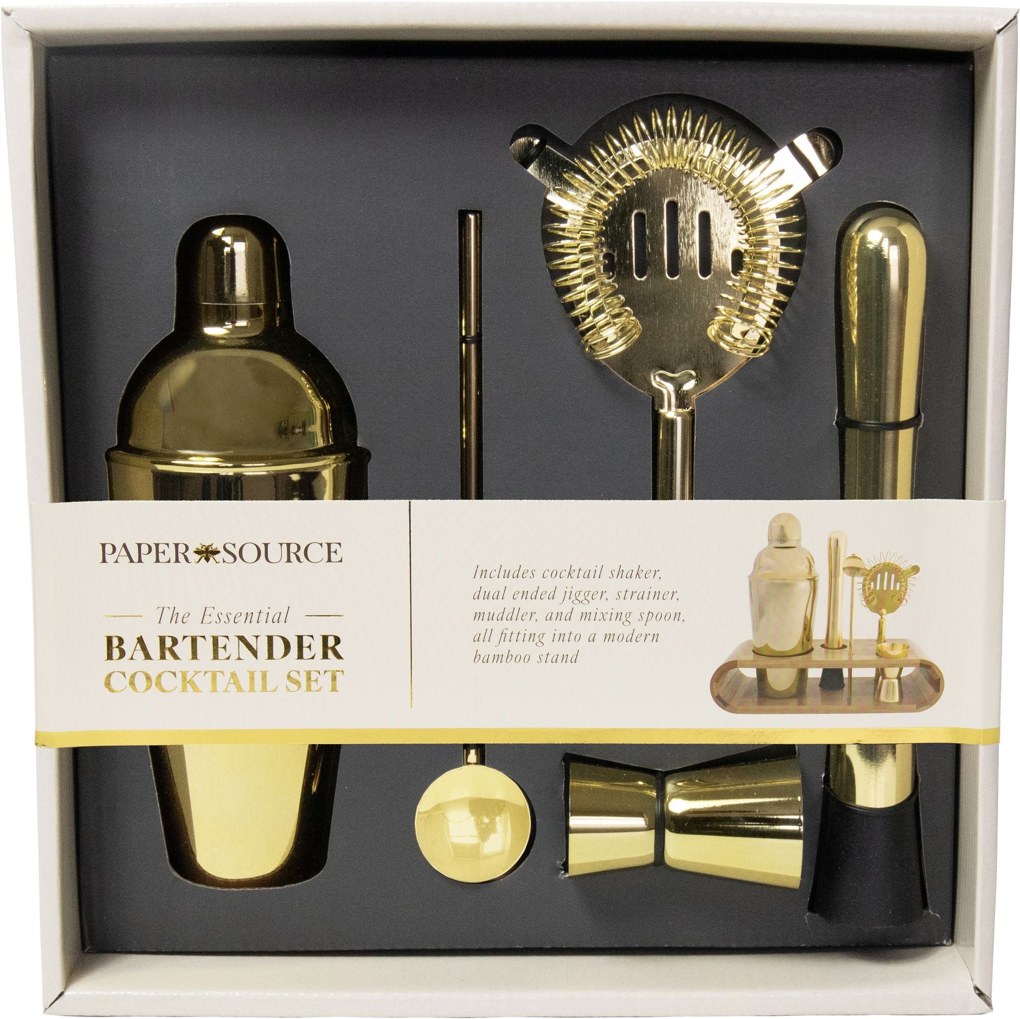 Cocktail Set with Bamboo Stand - Image 2