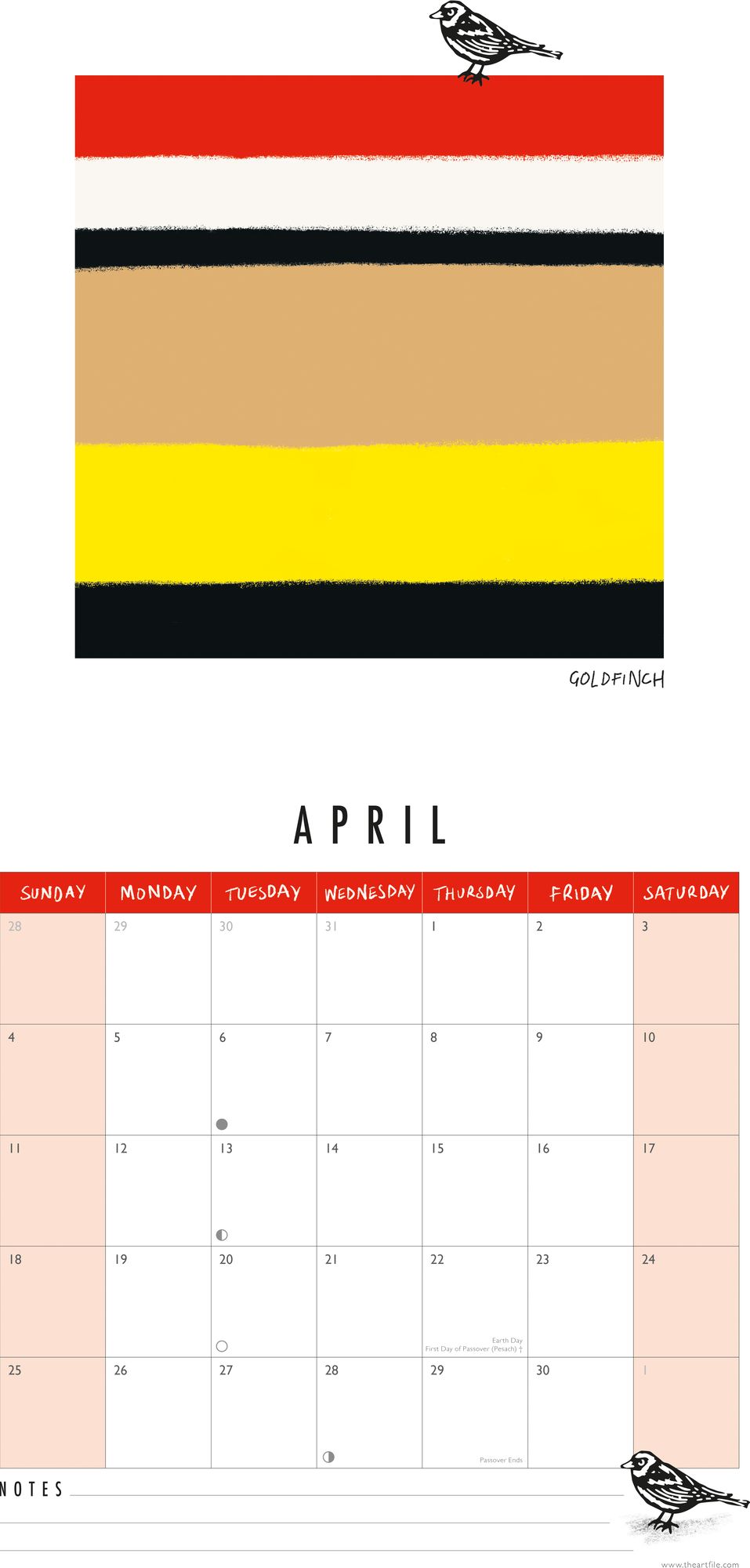 2027 Birdtone Wall Calendar - Image 4