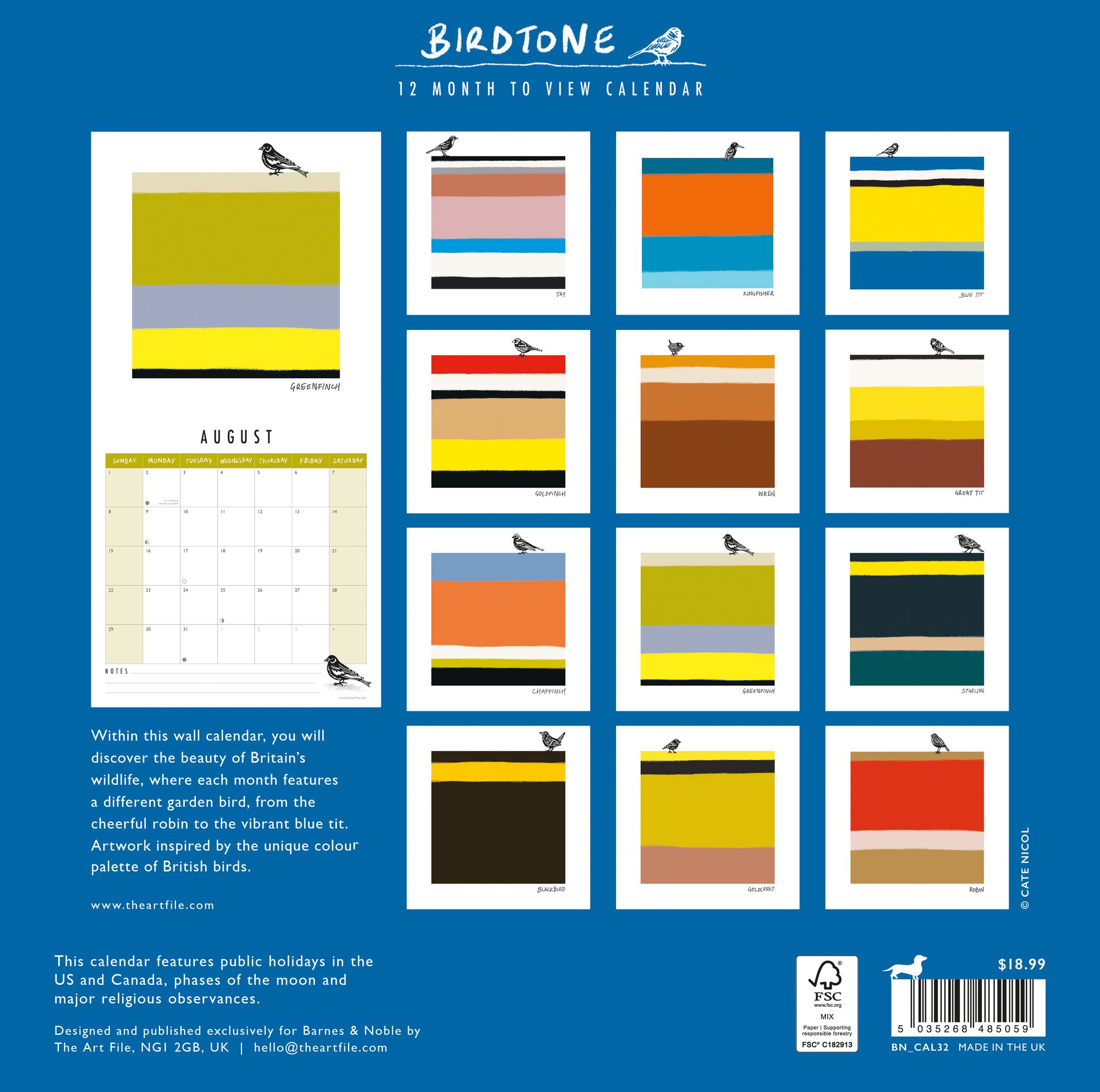 2027 Birdtone Wall Calendar - Image 5