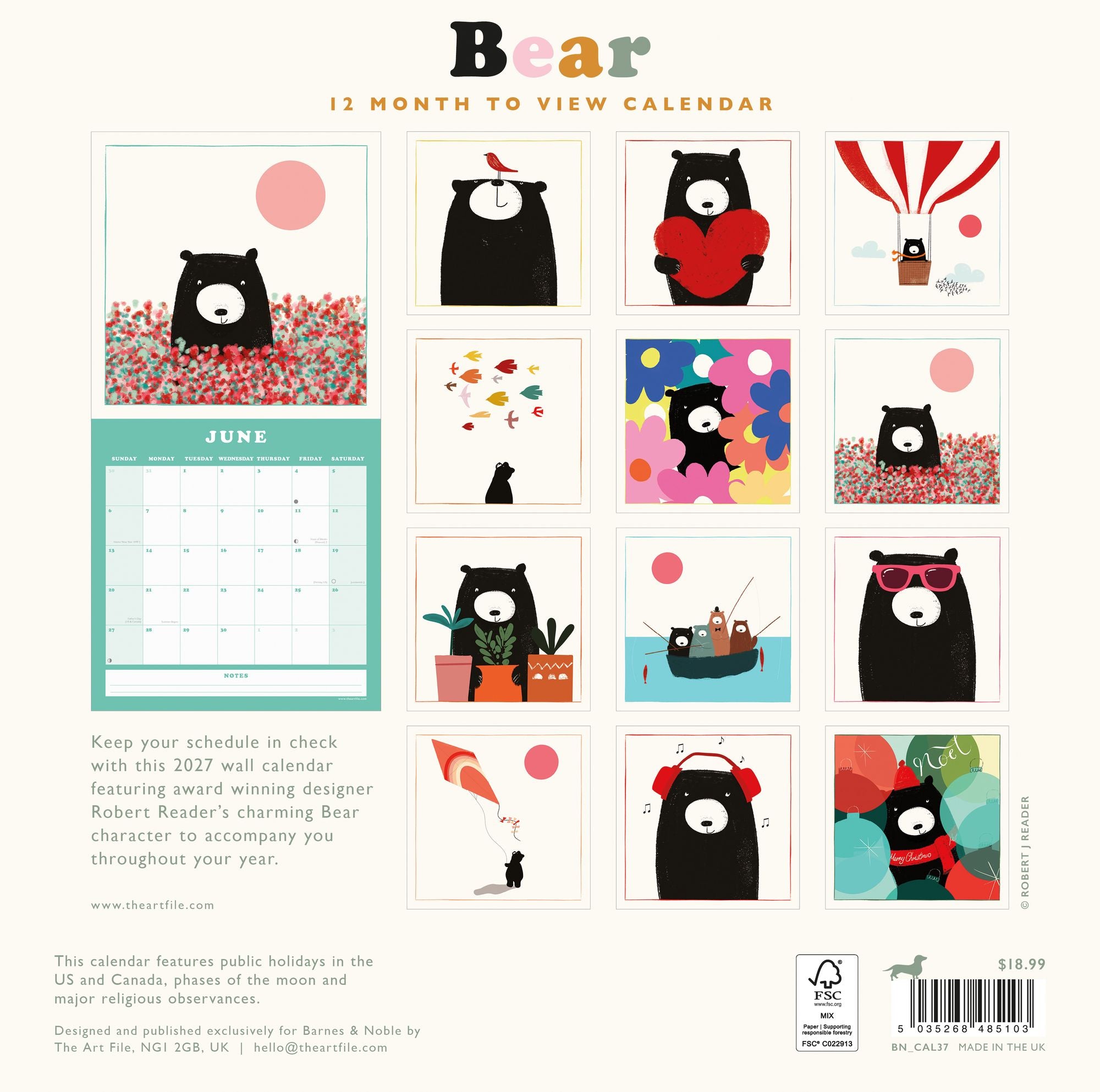 2027 Bear Wall Calendar - Image 5