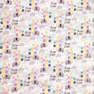 Hello Baby Elephant Flat Wrap