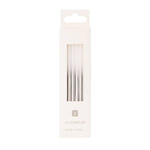 Tall Silver Metallic Ombre Candles