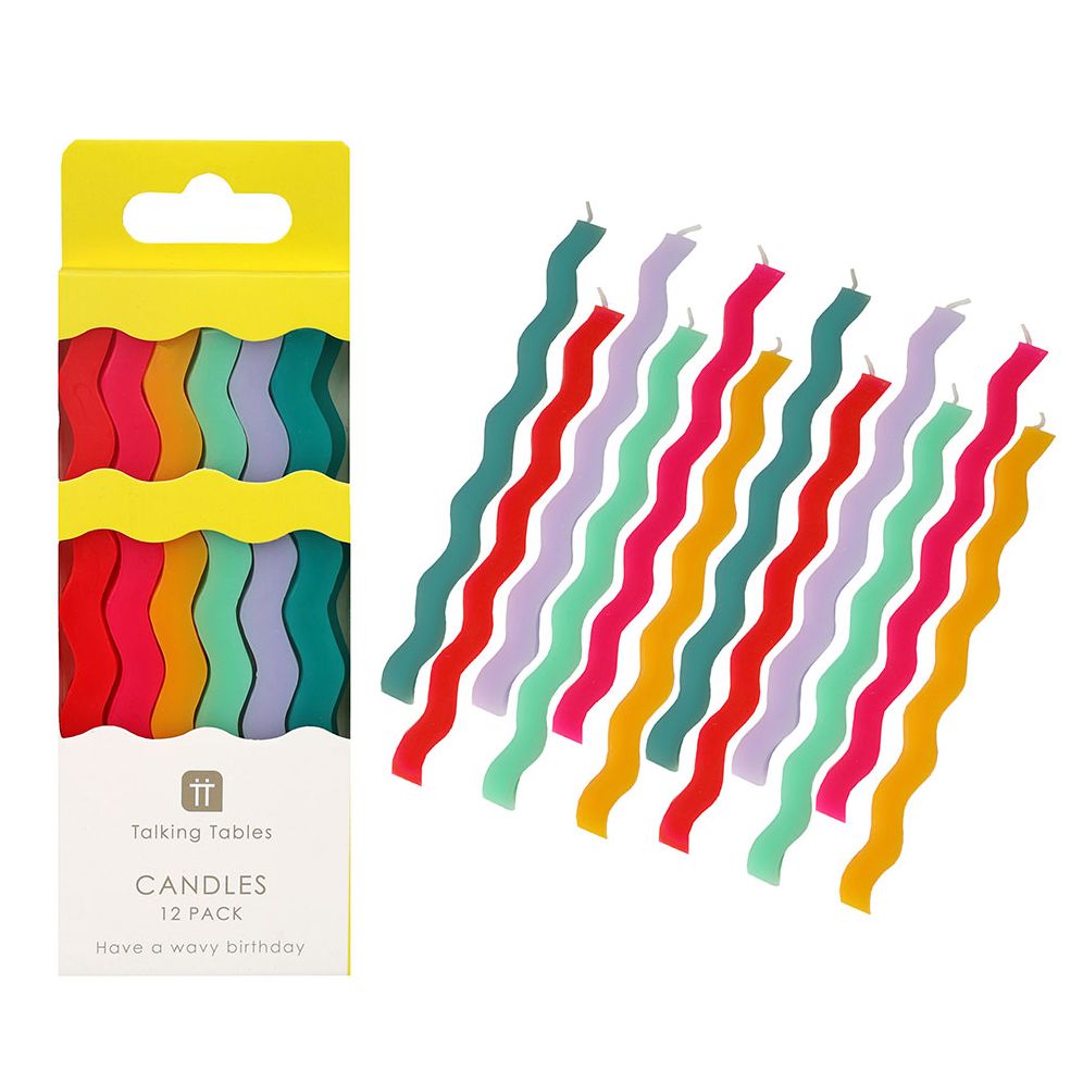 Rainbow Wavy Tall Candles S/12 - Image 3