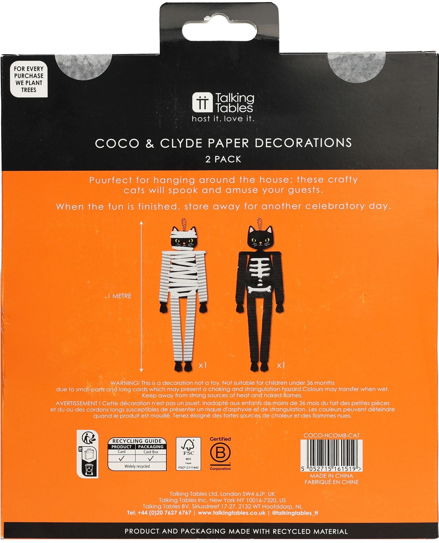 Coco & Clyde Cats Honeycomb Door Hang Set of 2 - Image 3