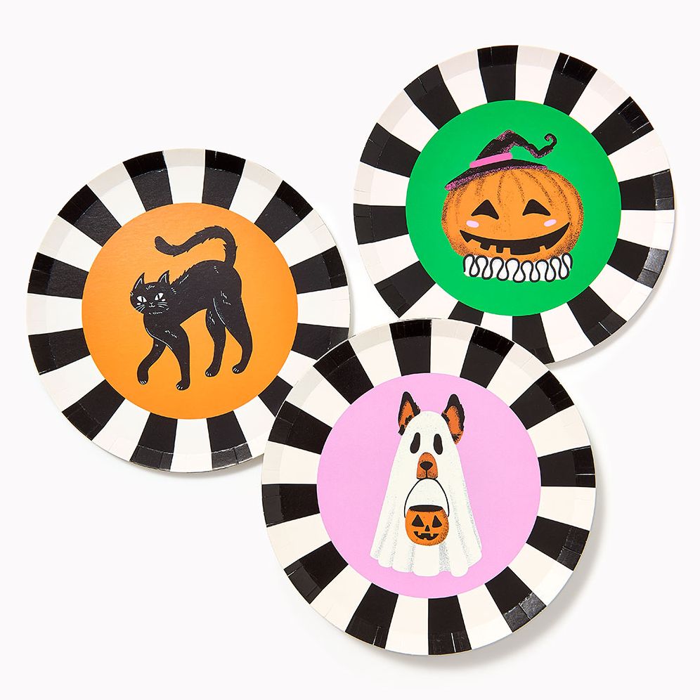 Assorted Halloween Cat and Pumpkin Plates - Image 2