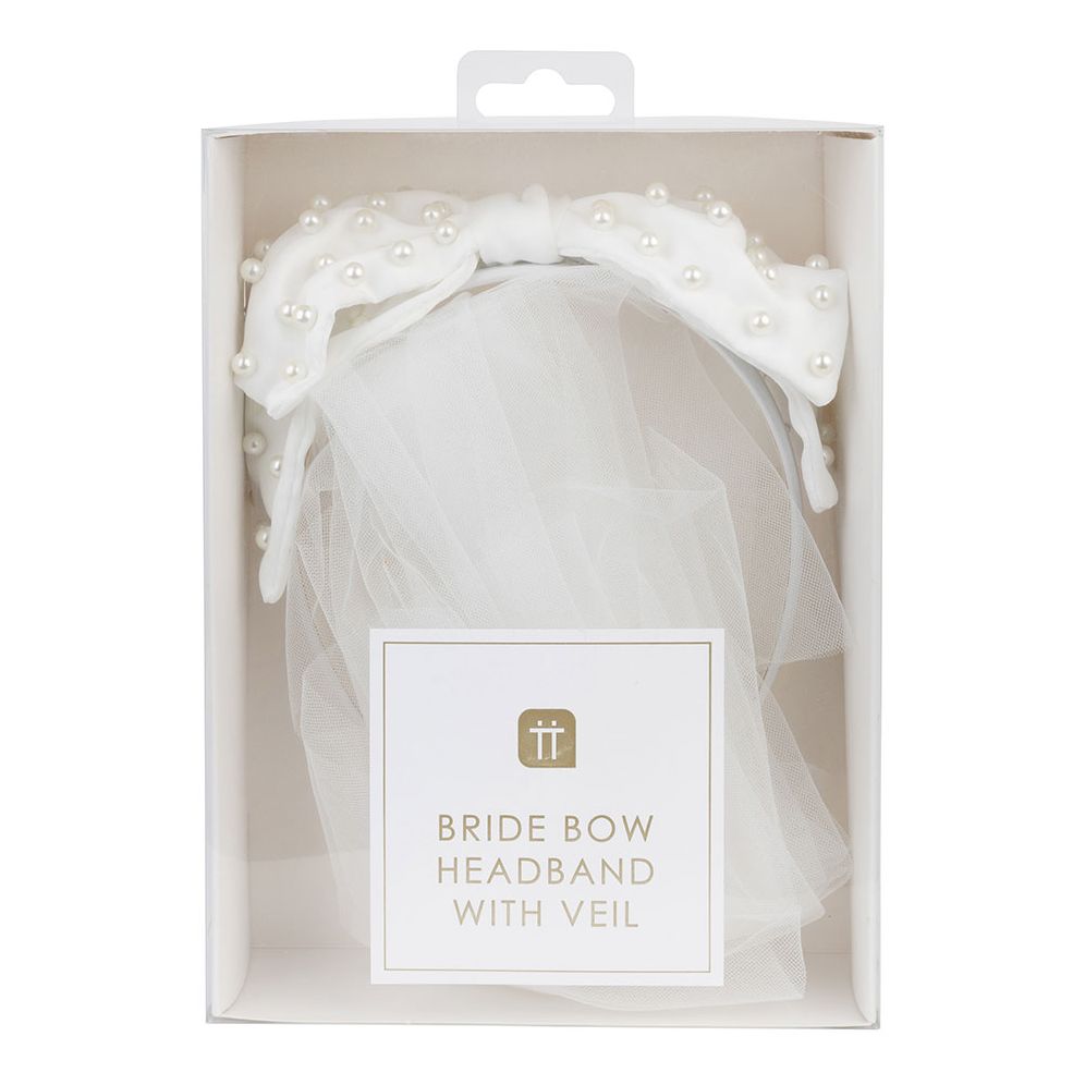 PEARL BOW HEADBAND WITH VEIL
