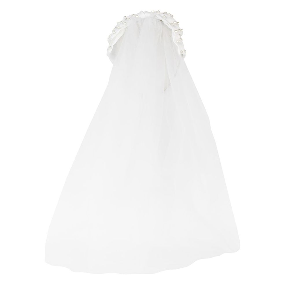PEARL BOW HEADBAND WITH VEIL - Image 3