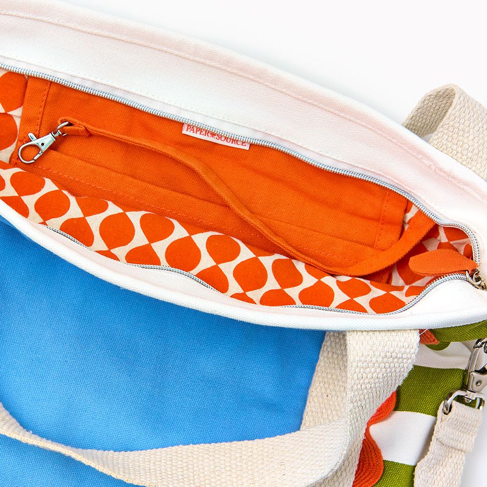 Striped Canvas Tote Bag - Image 3