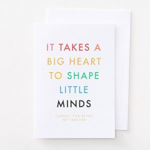 Big Hearts Little Minds Teacher Thank You Card