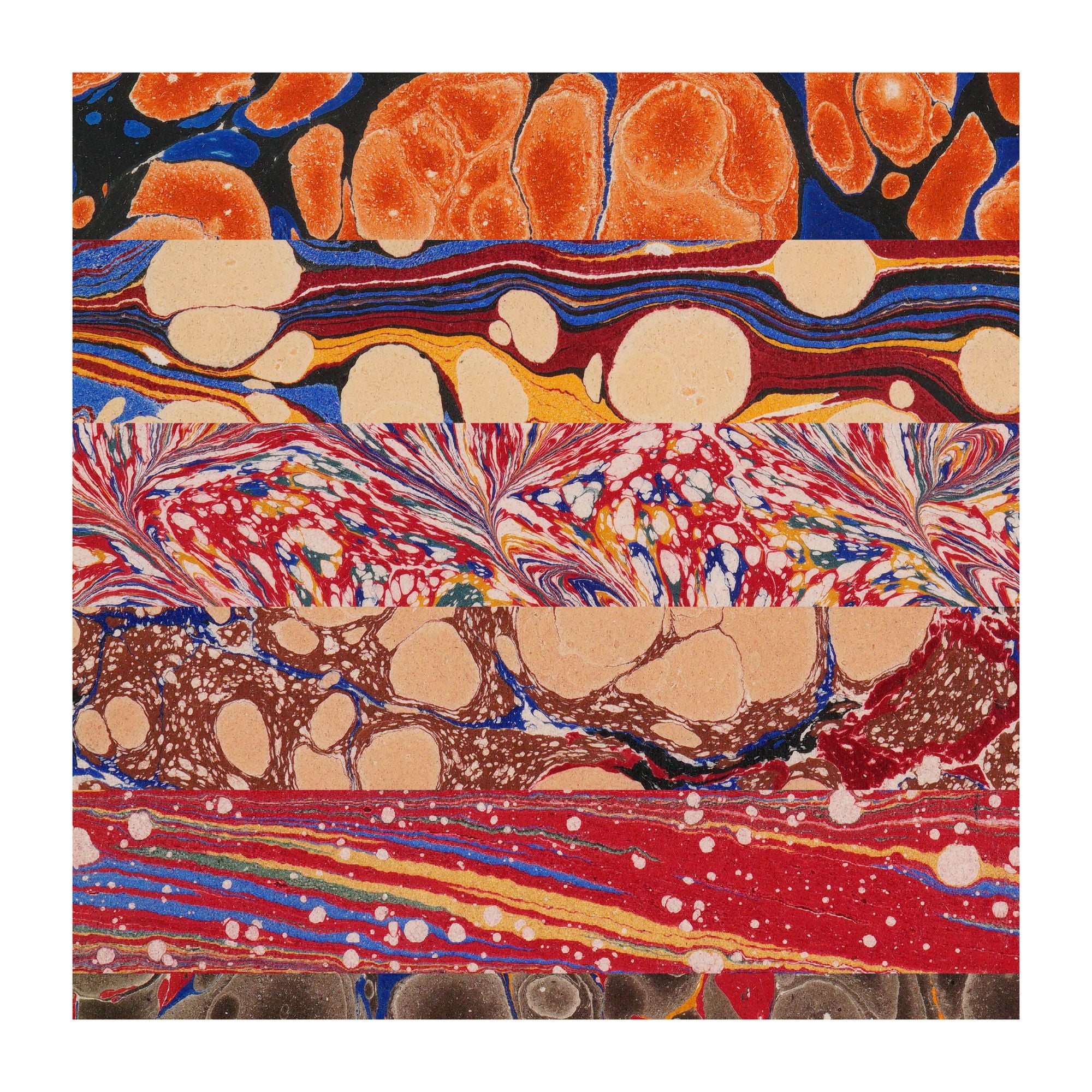 Flat Wrap Red Marbled Papers - Image 3