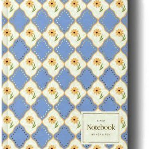 A5 Softcover Lined Notebook - Blue Flowers by Yop & Tom