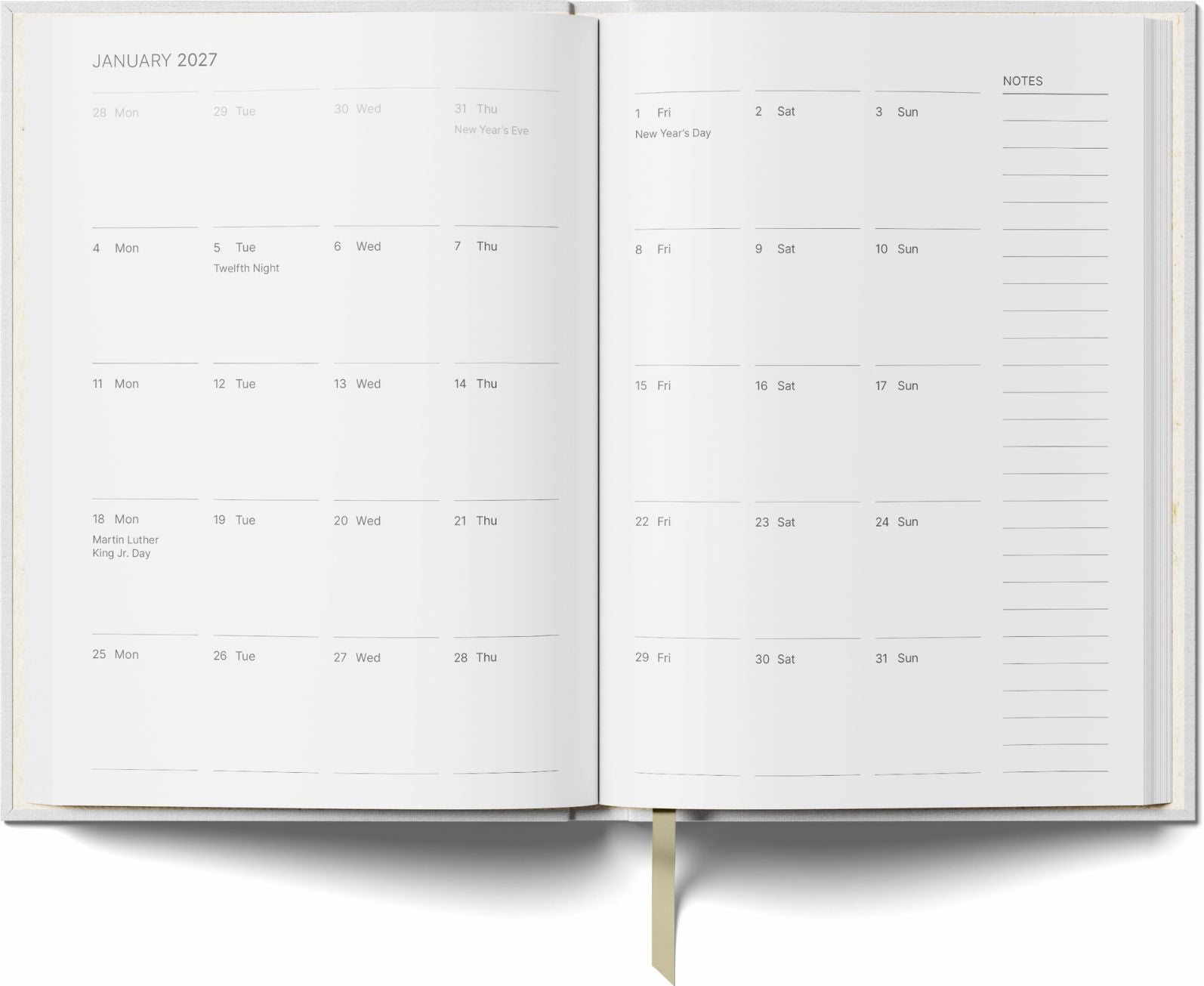2027 Weekly Planner - Espresso & Blue - Image 4