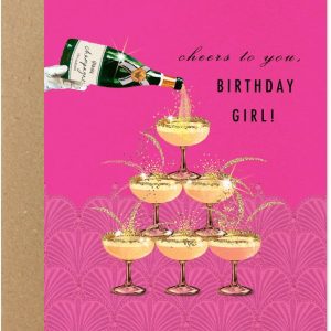 Champage Girl Birthday Card