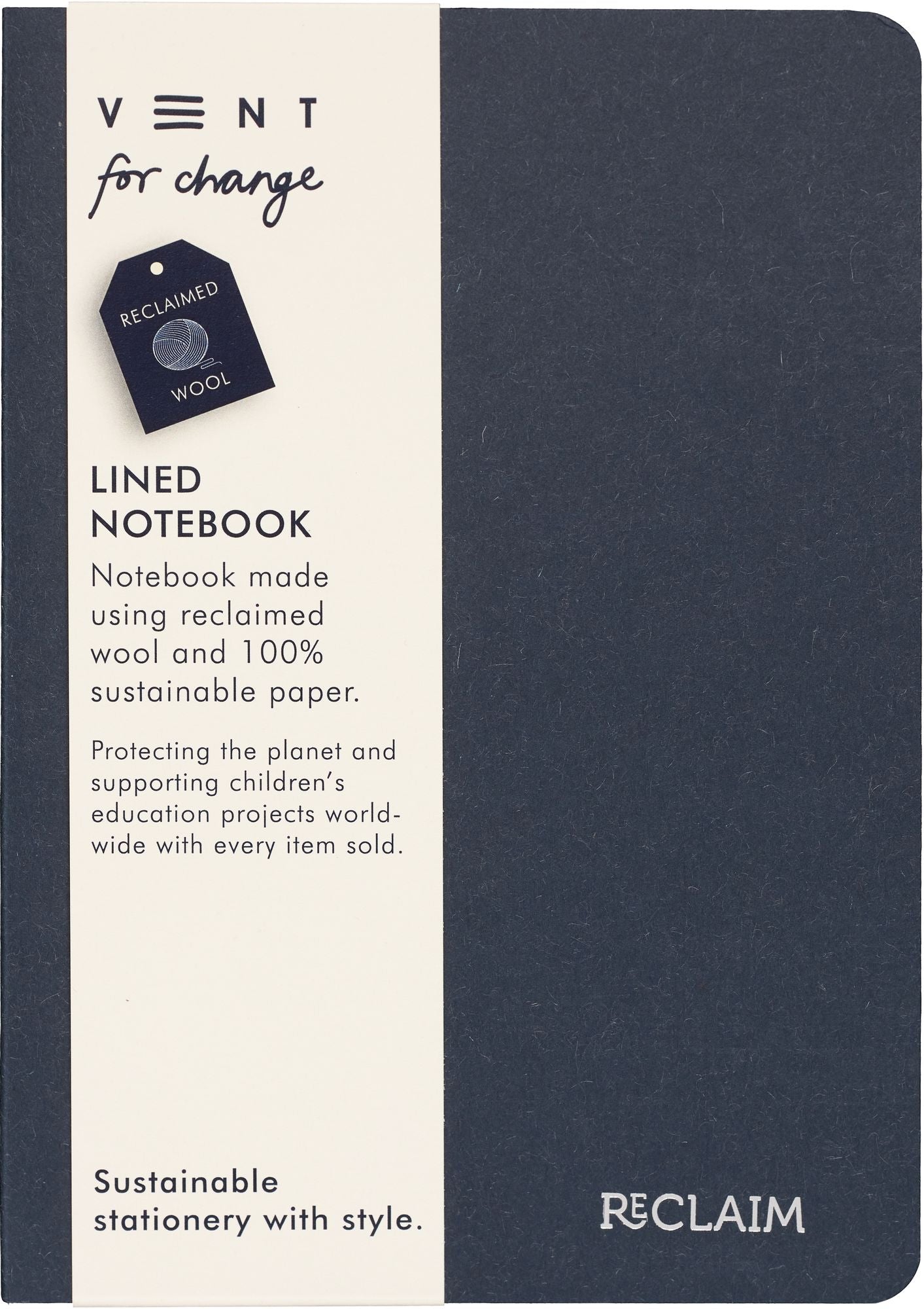 Reclaim Blue Wool Recycled Notebook - Image 2
