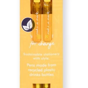 MAKE A MARK Recycled Pen Pack (2x Pens) Yellow