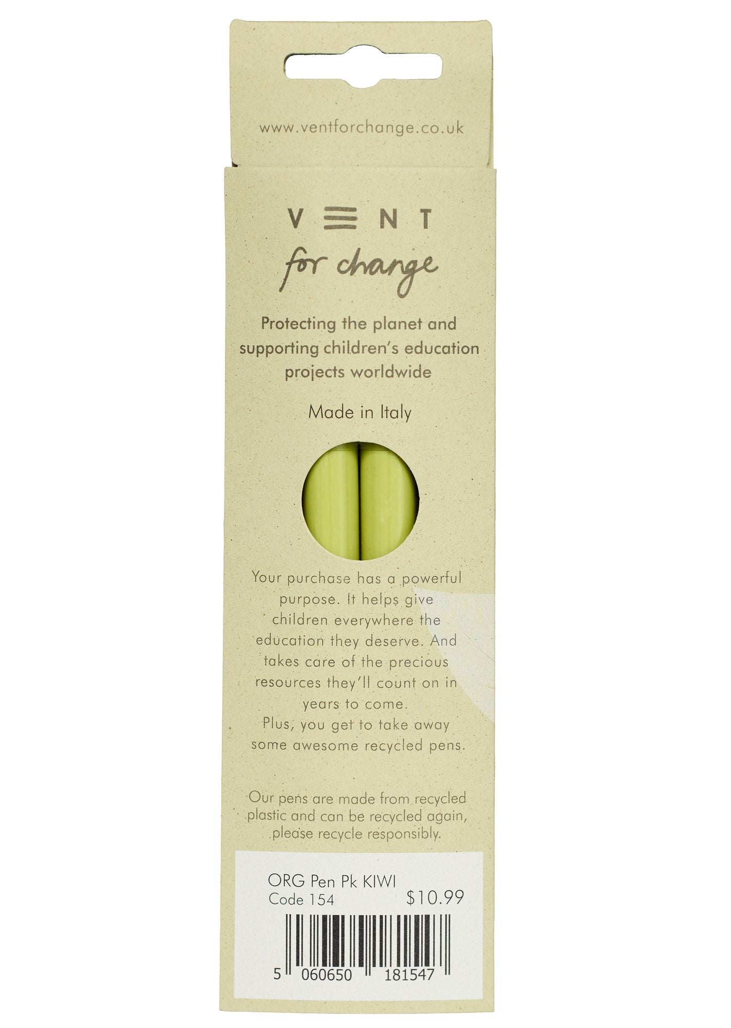 Organics Kiwi Recycled Pens - Image 2