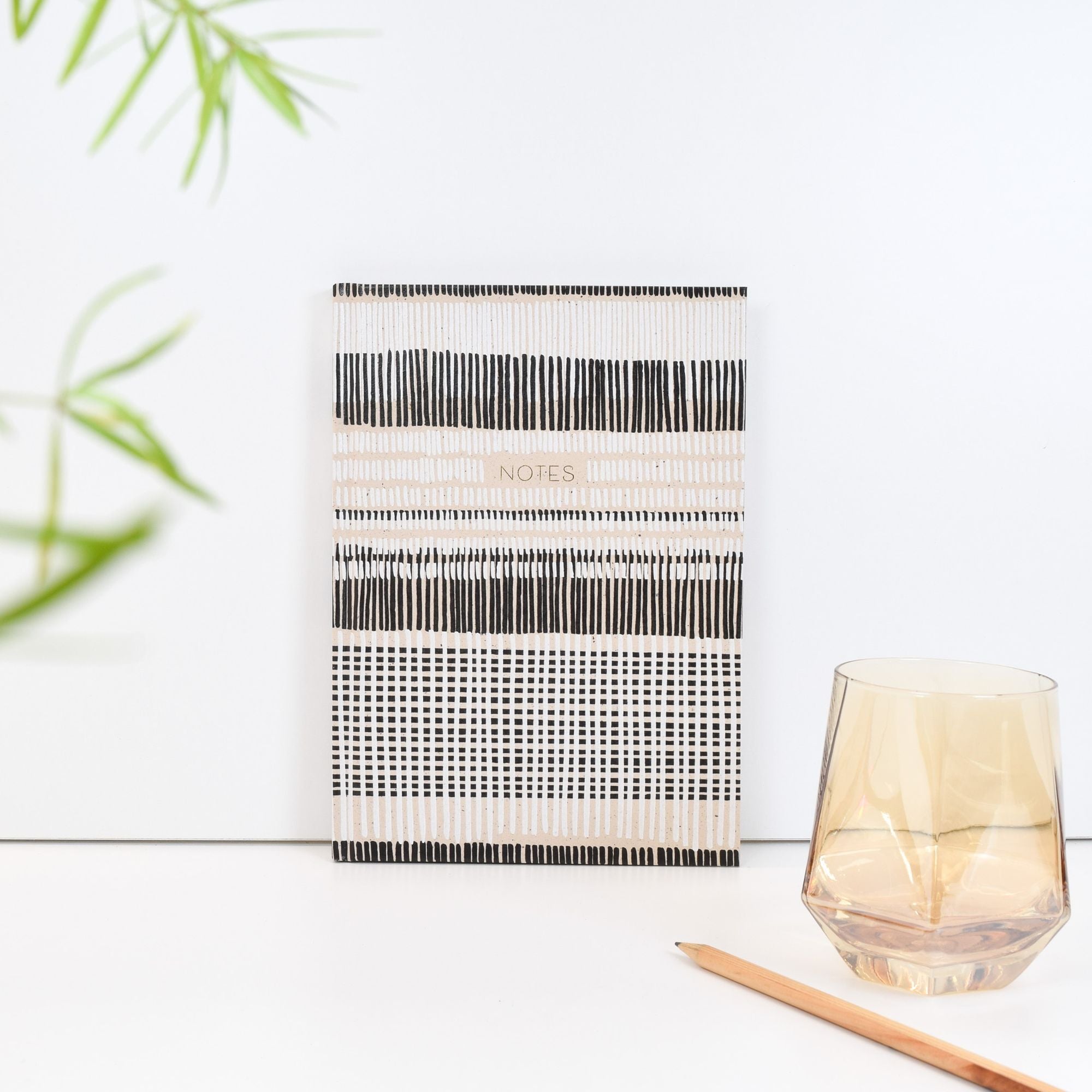 Paper Wasp Recycled B&W Cross-stitch Lines Journal - Image 2