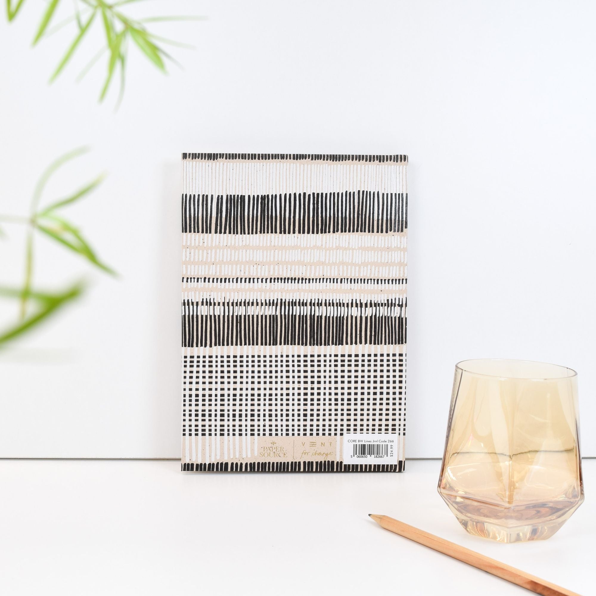 Paper Wasp Recycled B&W Cross-stitch Lines Journal - Image 4