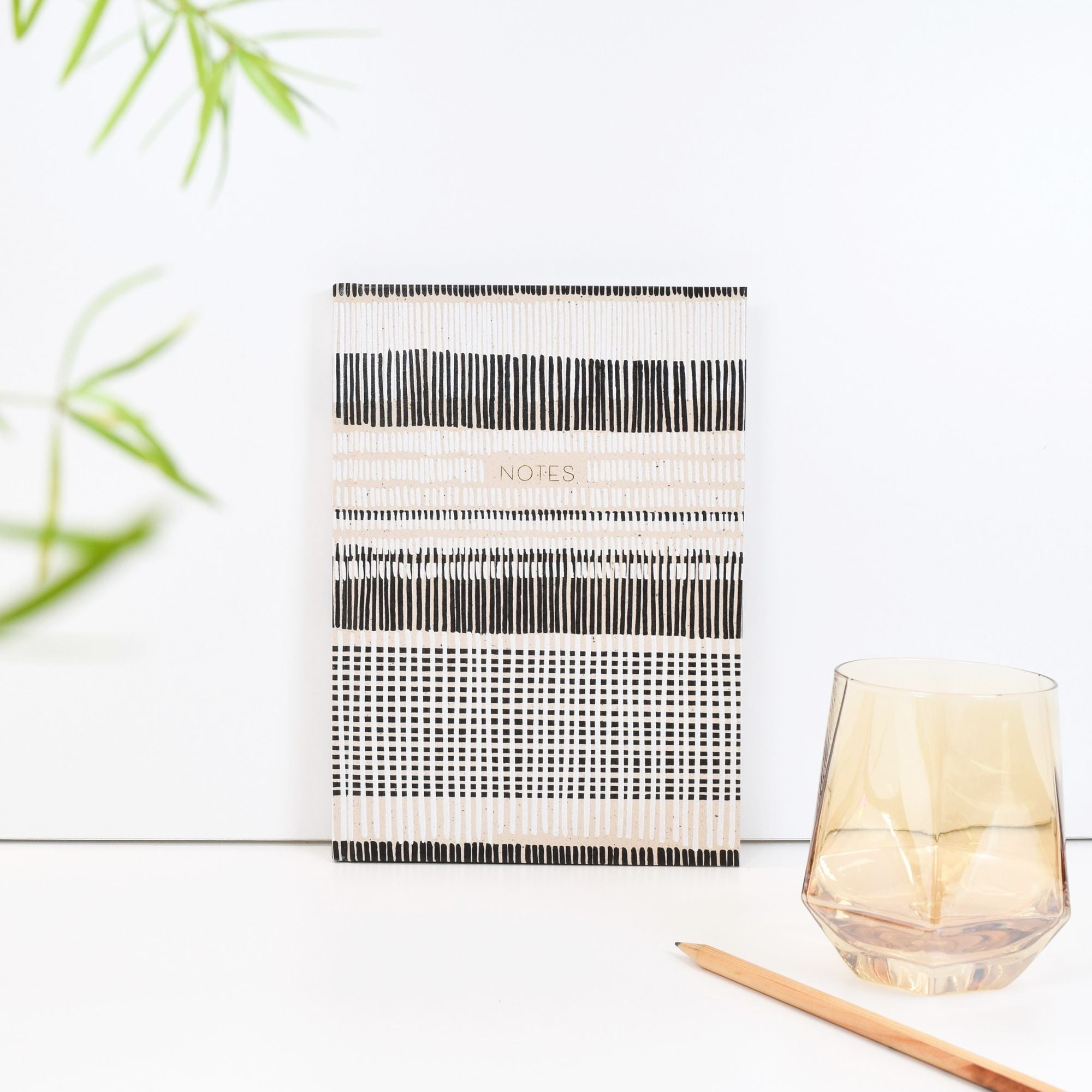 Paper Wasp Recycled B&W Cross-stitch Lines Journal - Image 5