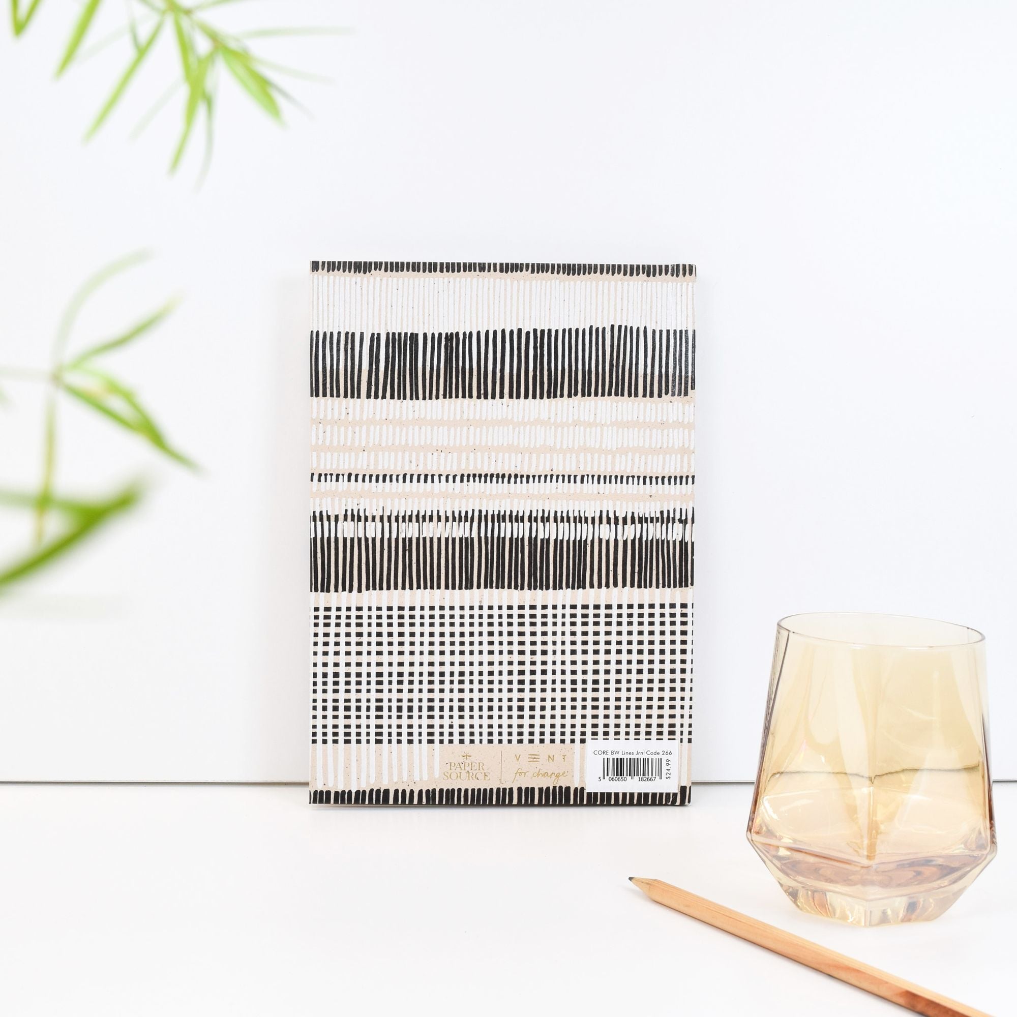 Paper Wasp Recycled B&W Cross-stitch Lines Journal - Image 6
