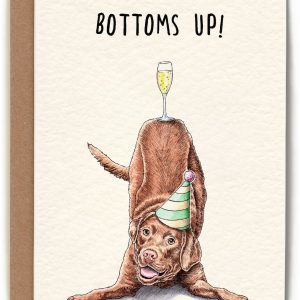 Bottoms Up Pup Birthday Card