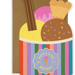 Have a Cool Birthday Ice Cream Sundae Diecut Birthday Card
