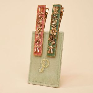 Narrow Jeweled Hair Barrette