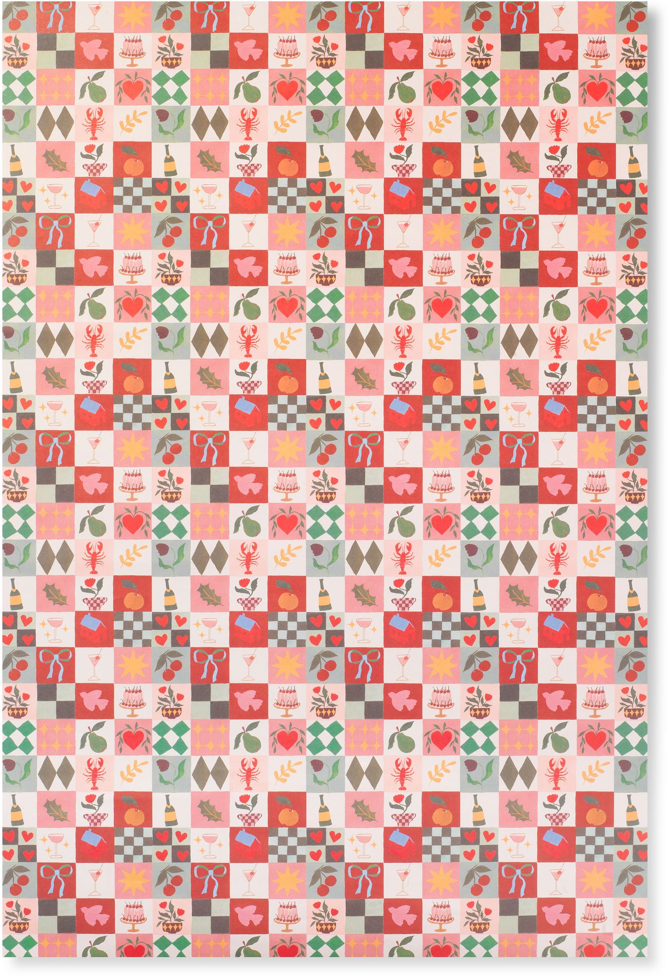 Christmas Winter Tiles Flat Wrap