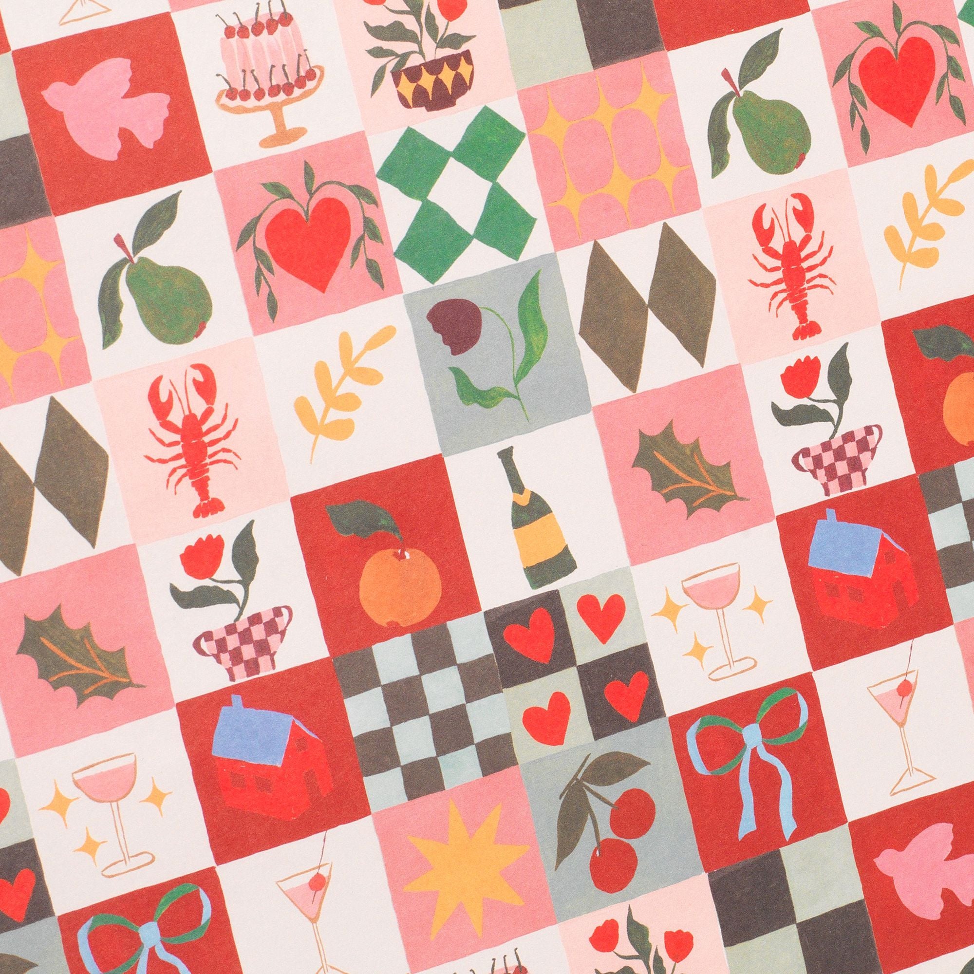 Christmas Winter Tiles Flat Wrap - Image 2