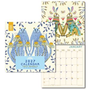 2027 Folk Animals Art Calendar