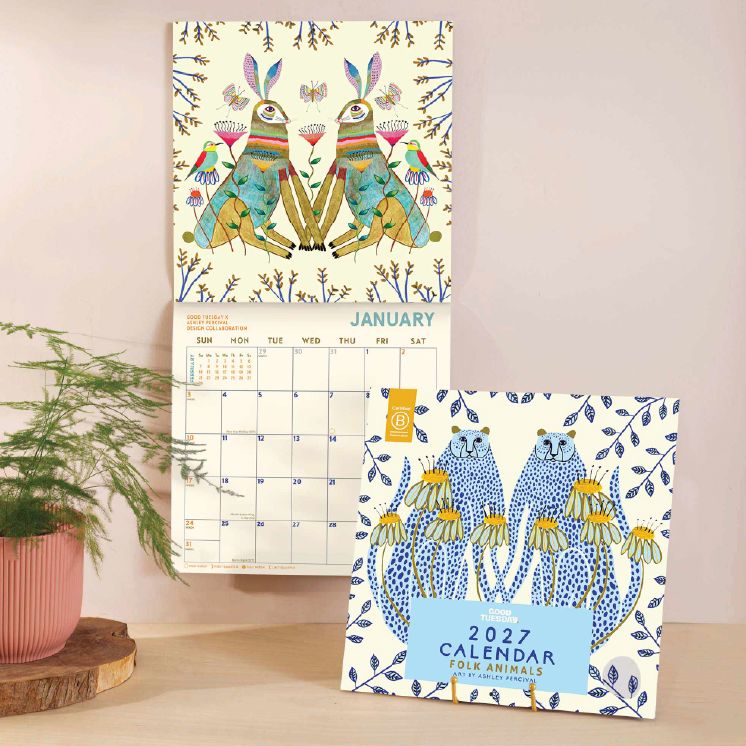 2027 Folk Animals Art Calendar - Image 2