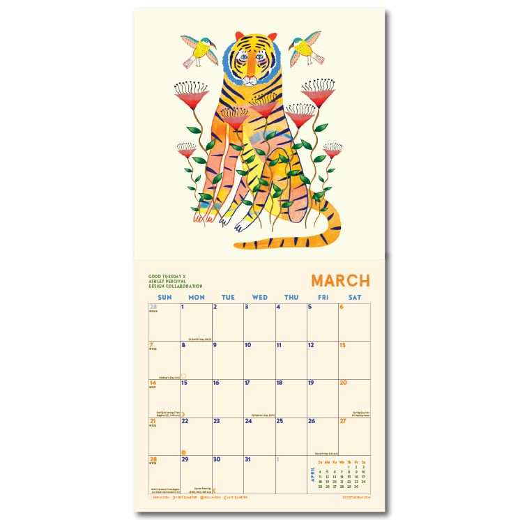2027 Folk Animals Art Calendar - Image 4