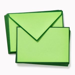 Original Crown Mill Dark Green and Bamboo Boxed Notecard Set of 10/10