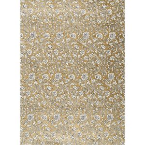 White Relief Floral on Gold Fine Paper
