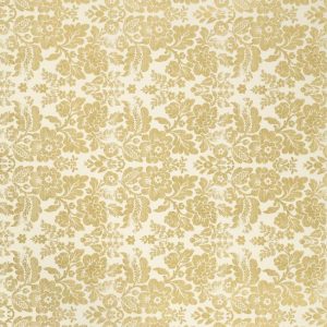 Gold on White Metallic Floral Fine Paper