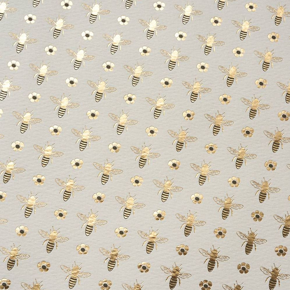 Bumble Bees & Flowers Gold Foil Fine Paper - Image 2