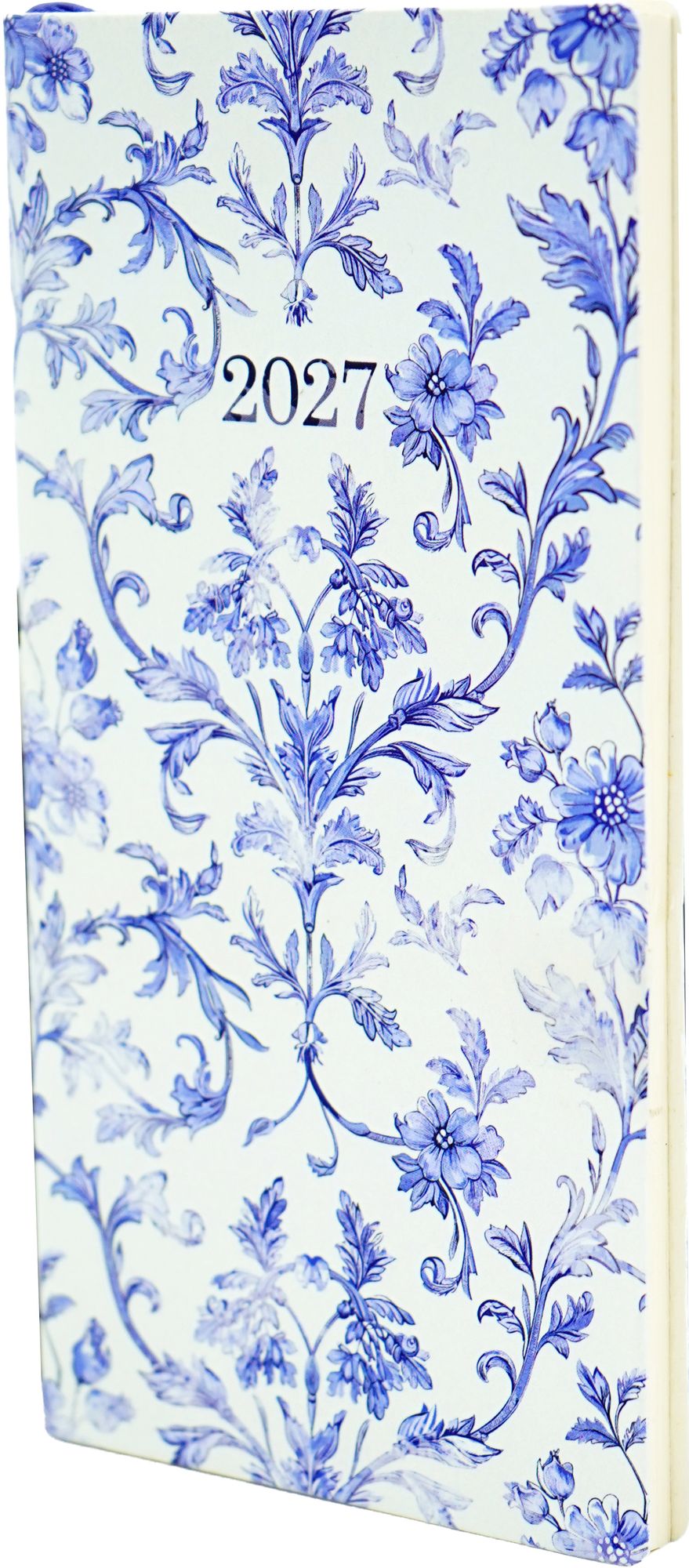 2027 Weekly Pocket Planner Blue Floral Design With Embossed Year - Image 3