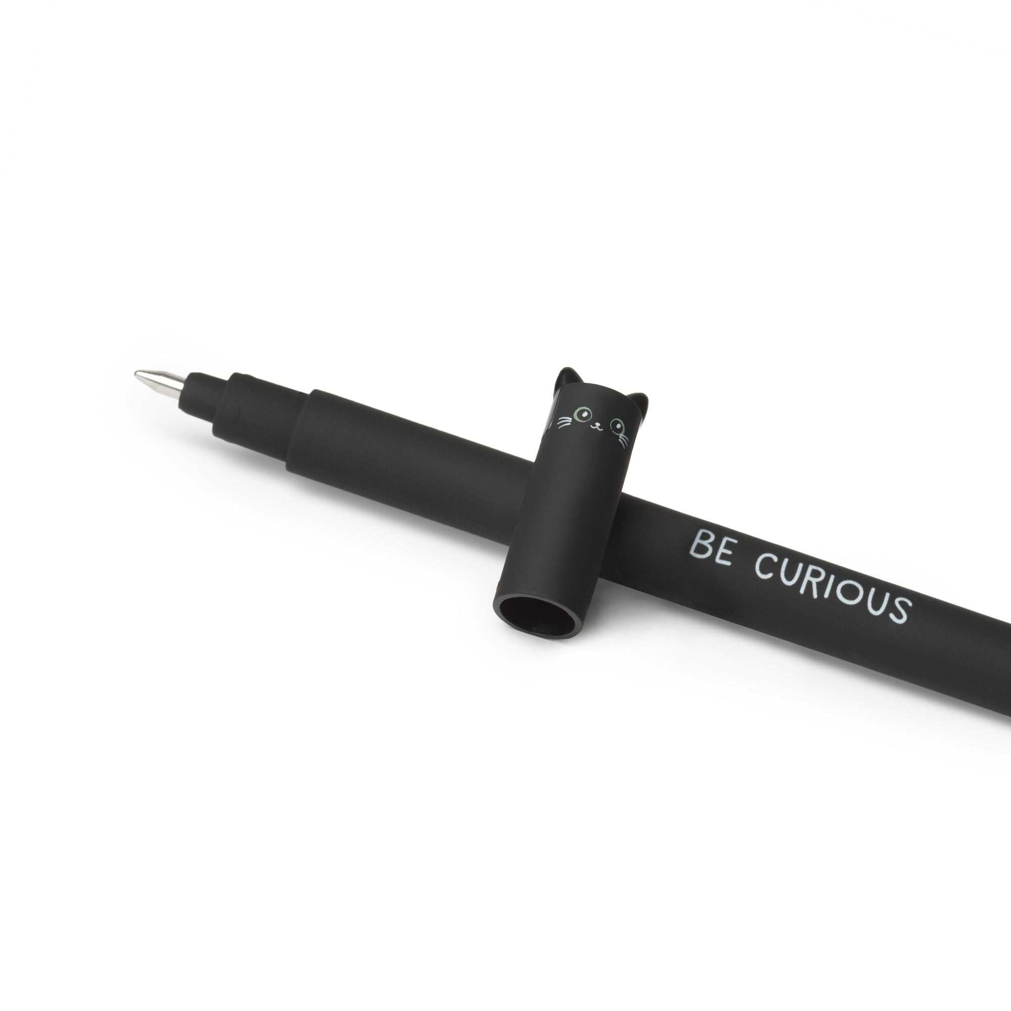 Legami Black Kitty Erasable Gel Pen - Black Ink - Image 2