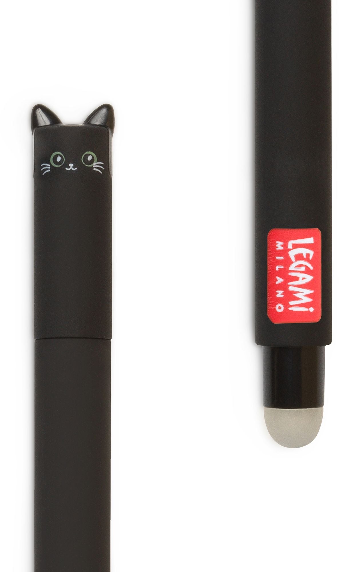 Legami Black Kitty Erasable Gel Pen - Black Ink - Image 3