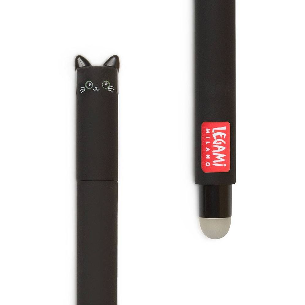Legami Black Kitty Erasable Gel Pen - Black Ink - Image 5