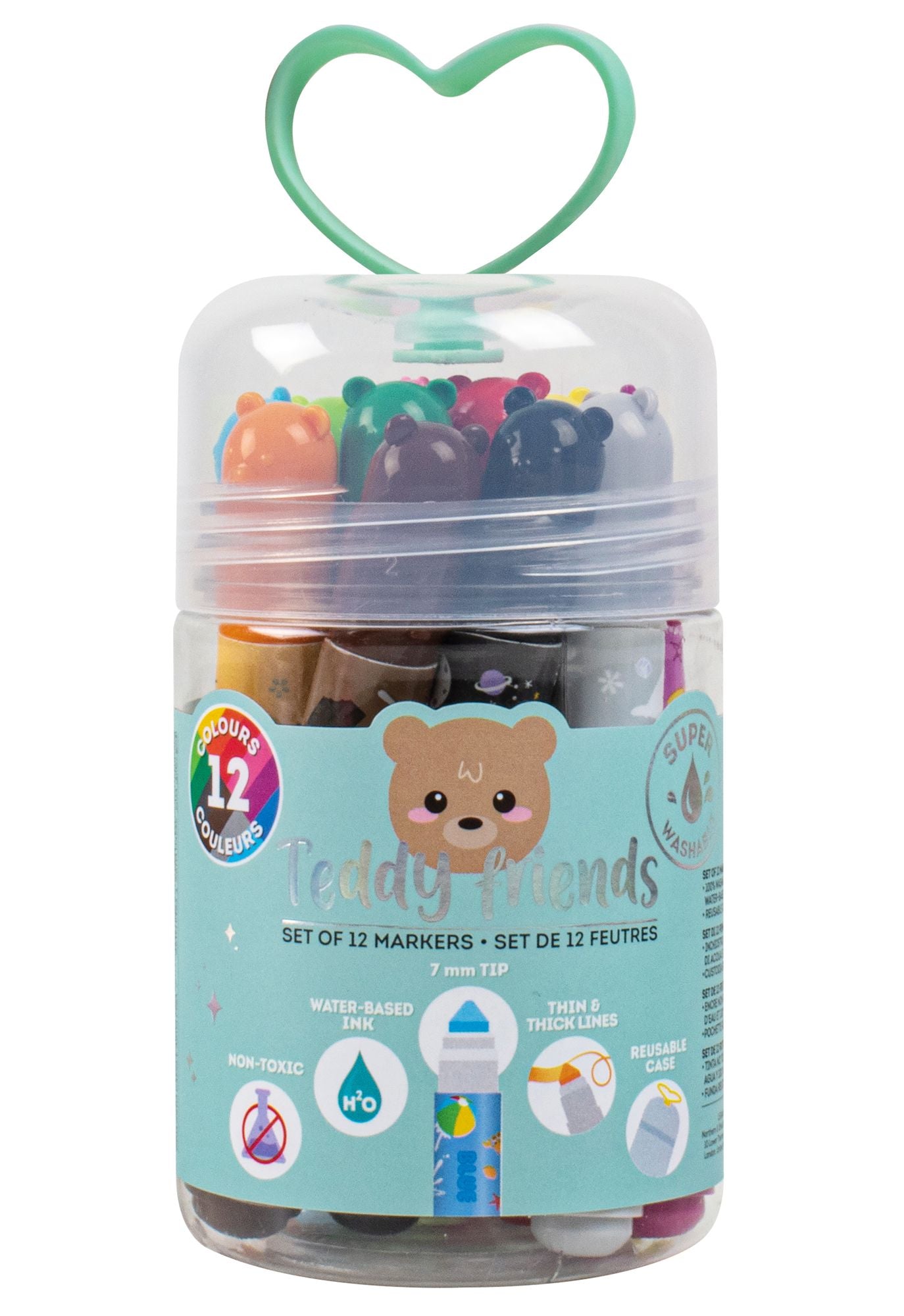 Legami Set Of 12 Markers - Teddy Friends - Teddy Bear - Image 3