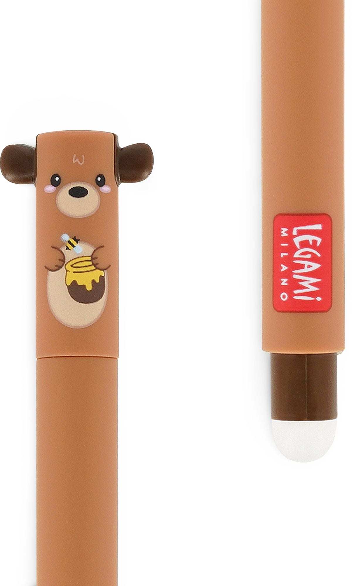 Legami Teddy Bear Erasable Gel Pen - Red Ink - Image 3