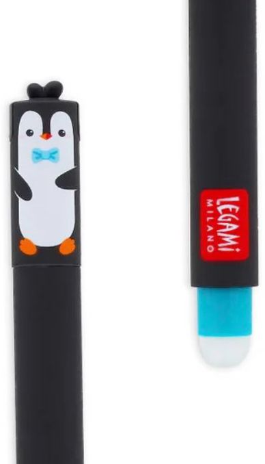 Legami Penguin Erasable Gel Pen - Turquoise Ink - Image 2
