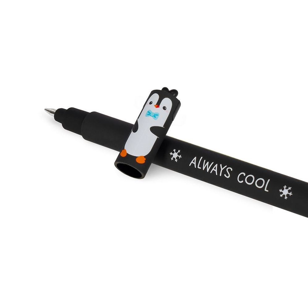 Legami Penguin Erasable Gel Pen - Turquoise Ink - Image 5