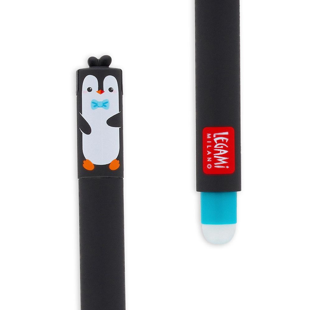 Legami Penguin Erasable Gel Pen - Turquoise Ink - Image 6